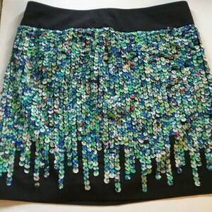 Talbots Blue Green soft sequin Skirt Size 8